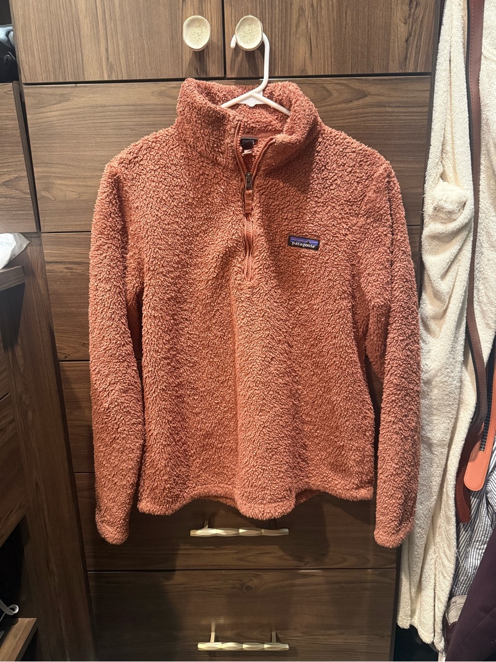 Patagonia Los Gatos 1/4 Quarter Zip Deep Pile Fleece Jacket Sherpa Century Pink
